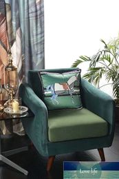 Pillow Case Classic Light Luxury Velvet Duplex Printing Pillow Cushion Noble Green Horse KTV Living Room and Sample Room Pillow Cover