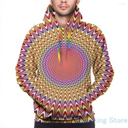 Men's Hoodies Mens Sweatshirt For Women Funny Trippy Optical Illusion Op Art Print Casual Hoodie Streatwear