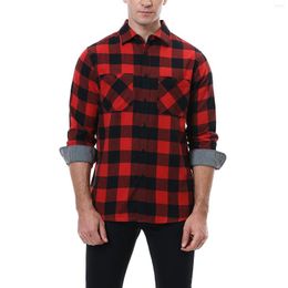 Men's T Shirts Men's European And American Casual Loose Light Business Brushed Cotton Plaid Tops Ethnic Breathable