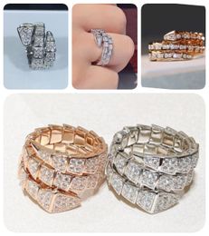 Designer Love Ring jewelry ring full diamond luxury jewelry snake bone narrow wide version ringring for women mens serpentine seiko 5A whit brand box