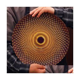 Dishes Plates Americanstyle Glass Saucer Pineapple Pattern Plating Process Dinner Plate Tableware Set Western Food Grid Gold Diner Dhe4W