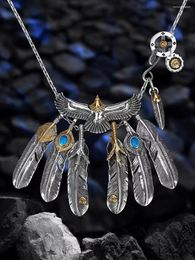 Pendant Necklaces Takahashi Style Men's Feather Too Angle Chain Women's Sweater Eagle Claw