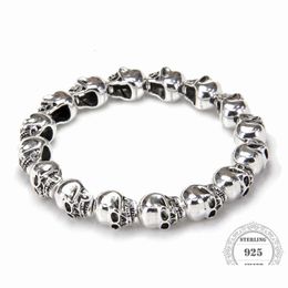 Charm Bracelets 8Mm Hemiston Punk 925 Sterling Sier Skl Beads 14Cm24Cm Fine Jewellery Gift For Women And Men Ts 021 Drop Delive Dhgarden Dhxkh