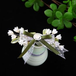 Hair Clips White Flower Hairpins And Pearls Floral Jewellery For Women Girls Chinese Hanfu Dress Styling