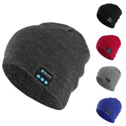 Snapbacks Bluetooth Music Headset Beanie Builtin Stereo Speaker Knitted Hat for Men Women Running Cap Outdoor Sports Winter Wireless Hats 230615