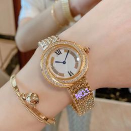 Luxury Brand Zircon Spiral Wristwatch Vintage Sapphire Quartz Watches Women Roman Numbers Watch Round Bead Clock 32mm