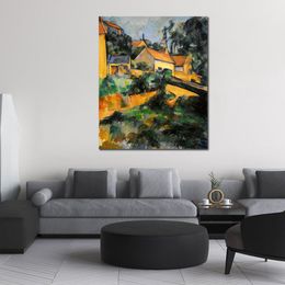 Countryside Landscape Canvas Art Turning Road at Montgeroult Paul Cezanne Painting Handmade Impressionistic Modern Home Decor