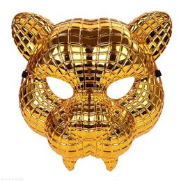 Sarongs Costume for Halloween Zoo animal masks golden leopard mask party masquerade half mask