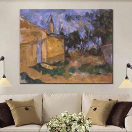 Famous Still Life Canvas Wall Art Le Cabanon De Jourdan Ii Paul Cezanne Painting Beautiful Dining Room Decor