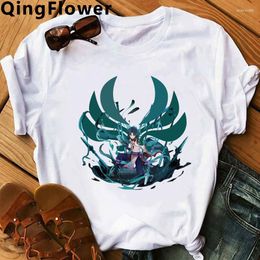 Men's T Shirts Genshin Impact Hu Tao Xiao Kaedehara Kazuha T-shirt Men Streetwear Ulzzang Vintage Clothes White Shirt