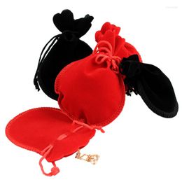 Jewellery Pouches 5pcs Whole Gourd Bag Velvet Small Ring Earring Bracelet Bangle Storage Beam Mouth