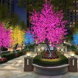 2,5 m di altezza Decorazione natalizia LED Cherry Blossom Tree Simulazione Luci di paesaggio di fiori di pesco per forniture per eventi di nozze all'aperto