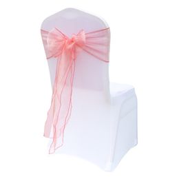 Sashes Organza Chair Sashes 100pcslot Chair Bows Wedding Chair Knot Decoration for Chair Cover Party Event Banquet Decors Chair Band 230616