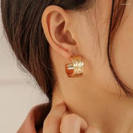 Hoop Earrings 2023 Personality Gold Color Geometry Metal Irregular Pendants For Women Fashion Jewelry Wedding Party Gift Luxury