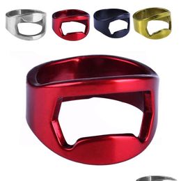 Openers 22Mm Portable Mini Ring Beer Bottle Opener Stainless Steel Finger Ringshape Cap Opening Kitchen Bar Tools Drop Delivery Home Dhcot