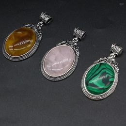 Pendant Necklaces Natural Stone Rose Pink Quartz Pendants Ethnic Vintage Crystal Agates Antique Charms For Women Men Jewellery Making Gift
