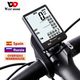 Bike Computers WEST BIKING Bicycle Cycling Computer Wireless Wired Waterproof digital Bike Speedometer Odometer with Backlight Bike Stopwatch 230616