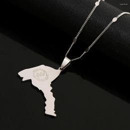 Pendant Necklaces Stainless Steel Eritrea Map Flag Necklace For Women Girl Of Eritrean Jewellery