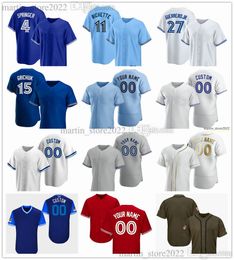 Baseball Jersey 27 Vladimir Guerrero Jr 4 George Springer 6 Alek Manoah 11 Bo Bichette 99 Hyun Jin Ryu 8 Cavan Biggio 26 Matt Chapman 39 Kevin Kiermaier 13 Brandon Belt