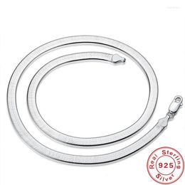 Chains Original 925 Sterling Silver 4MM 18/20/22/24 Inch Side Blade Chain Necklace For Women Men Fashion Hip Hop Gift Jewelry