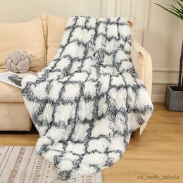 Blanket Shaggy Super Soft lattice Fleece Blanket Cosy Bedding Blanket Fluffy Sofa Bedding Aeroplane Hotel Throw Sofa Blanket R230617