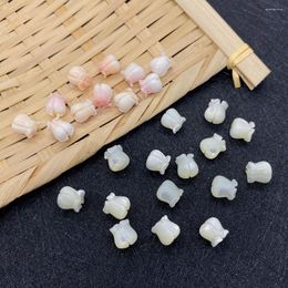 Beads 2pcs Pink Carved Shell Flower Pure Natural Material 3d Handmade DIY Charm Lady Necklace Jewelry Making Loose