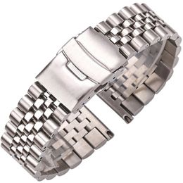 Watch Bands Stainless Steel Watch Strap Bracelet 18mm 20mm 22mm 24mm Women Men Silver Solid Metal Watchband Accessories 230616
