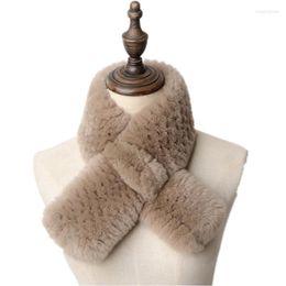 Scarves Women's Muffler Real Rex Fur Scarf Fashion Winter Thick Warm Shawl