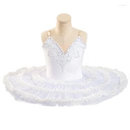 Stage Wear White Swan Lake Costumes Ballet Tutu Skirt Velvet Tops For Ballerina Dress Professional Child Kids Girls Woman Steel Hoop