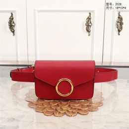 New Vintage designer luxury handbags purses black red genuine leather waist bag top quality brand ladies fashion dress bags 18x10x239w