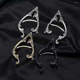 Backs Earrings Vintage Elf Ear For Women Men Cosplay Fake Piercing Cuff Earing Gothic Jewellery Stainless Steel Accessories In