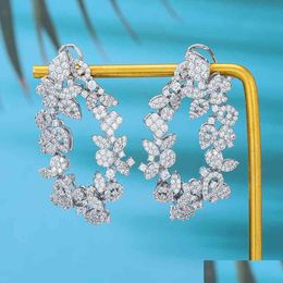 Bracelet Earrings Necklace Godki 80Mm Trendy Flowers Miami Drop For Women Party Indian Dubai Bridal Jewellery Boucl Dhgarden Dhhfe