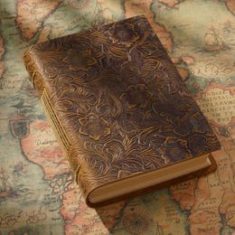 Retro Handmade Notebook Leather Cover Thick Sketchbook Diary Organiser Student Gift Blank Kraft Paper DIY Vintage Original Book