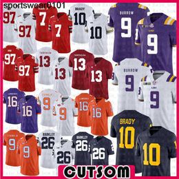 Custom American College Football Jersey Joe Burrow Colin Kaepernick Saquon Barkley Tom Brady Nick Bosa Tua Tagovailoa Etienne Jr.