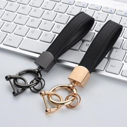 Keychains 2023 Men PU Leather Keychain Detachable Metal Buckle Car Key Strap Waist Wallet Keyring Gift Simple Jewellery Classic Ornaments