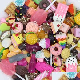 Charms 100Pcs Lucky Bag Unique Cute Simated Mini Biscuits Animal Food Resin Pendants For Diy Fashion Jewellery Making C262 Dro Dhgarden Dhkyn