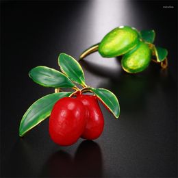 Brooches Fashion 2 Colours Choose Enamel Fruit Brooch Unisex Women Men Pins Cute Jewellery Dress Coat Backpack Badge Gift