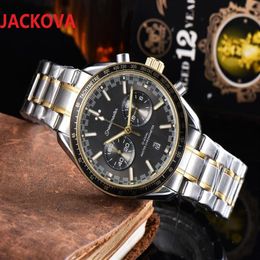 Mens Multi Functional Famous Watches Stainless steel strap Japanese movement Quartz Wristwatches Super Luminous Women Watch Montre320S