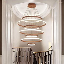 Chandeliers Modern Chandelier 7 Circle Rings Ceiling LED Lighting For Living Room Bedroom Kitchen Dining High Lustre