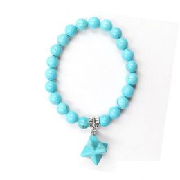 Beaded Natural Stone Crystal Mercaba Bracelet Life Uni Elastic Gift Drop Delivery Jewelry Bracelets Dh9Zs