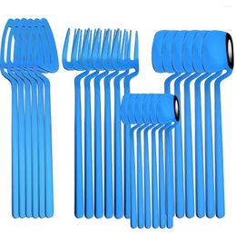 Dinnerware Sets 24Pcs Tableware Set Knives Forks Tea Spoons Stainless Steel Cutlery Dinner Flatware Kitchen Silverware