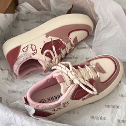 2023 Spring Niche Shoes for Women Girls Pink Canvas Shoes All Match Casual Student Korean Fashion Sneakers