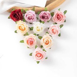 Dried Flowers 10PCS Artificial Diy Candy Box Home Decor Christmas Decorative Wreaths Wedding Party Garden Roses Silk Bride Wrist