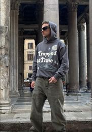 Hoodies Womens Sweatshirts مكسورة الكوكب رسالة طباعة هوديي harajukuu الرجعية في الشارع الساقط الفضود ذوي الحجم الكبير من النوع الثقيل 3d الرغوة y2k الملابس 230617