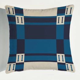 Pillow Case Simple Luxury Plaid Short Velvet Duplex Printing Pillow Cushion Model Room KTV Sofa Lumber Support Pillows Quality