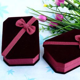 Jewelry Pouches 10Pcs Red Velvet Pendant Necklace Chain Storage Package Gift Boxes Soft Casket Long Earrings Organizer