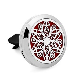 Pendant Necklaces Heart 30mm Car Diffuser Locket Magnet 316L Stainless Steel Vent Clip Free 10Pads