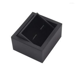 Jewellery Pouches Black Flip Cover Rotating Cufflinks Box Portable Case Small Packaging Gift Fashion Organiser Durable