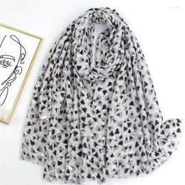 Scarves 2023 Luxury Cotton Viscose Fringe Scarf For Women Lurex Hyacinth Floral Hijab Shawls And Wraps Female Echarpe Bufandas Femme