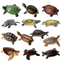 Action Toy Figures Realistic Plastic Sea Turtle Lifelike Tortoises Ocean Animal Small Figurines for Party Favour Decoration Educational Toys 230617
